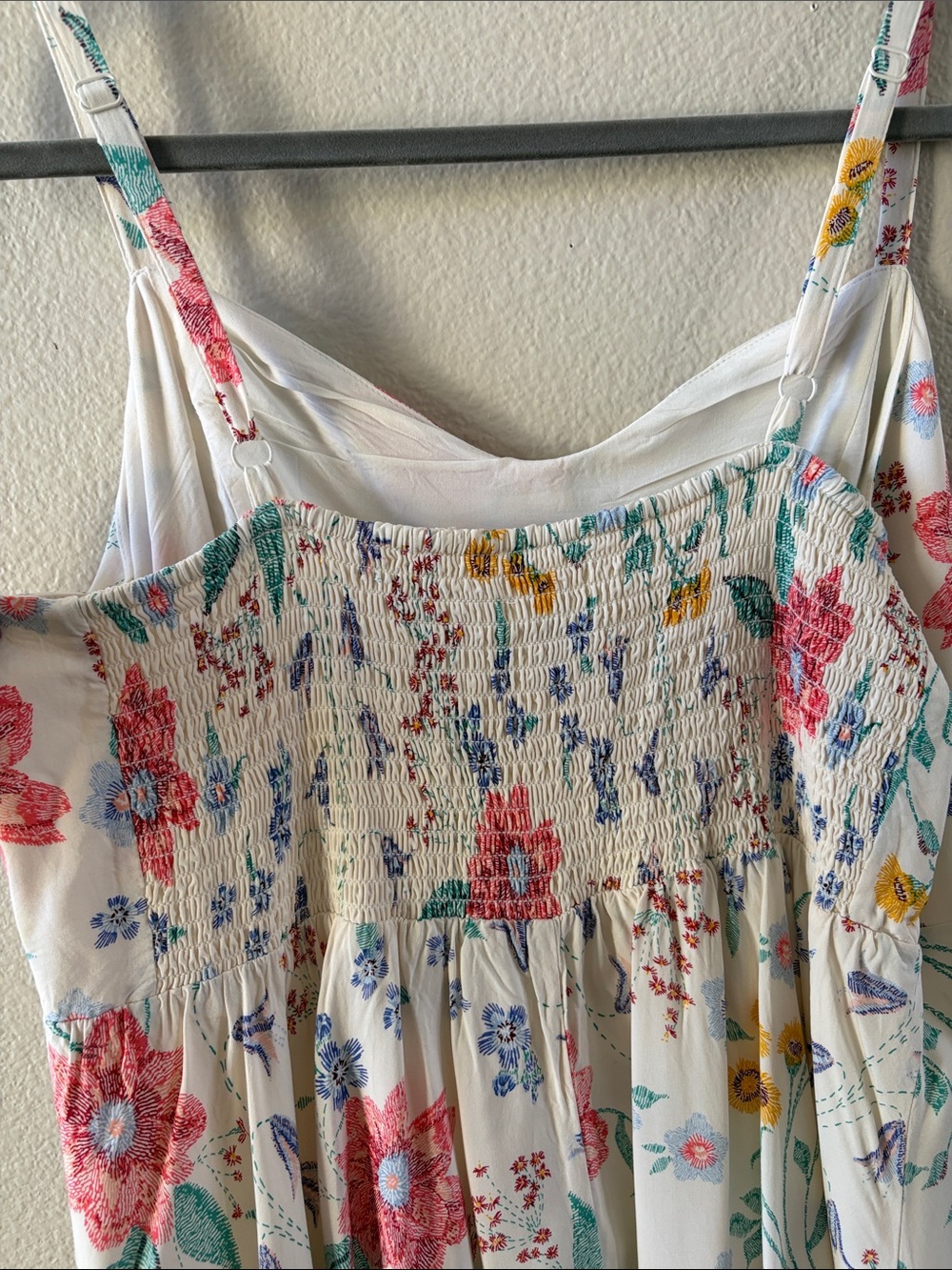 Old Navy White Floral Mini Dress with Pink & Yellow Flowers - Picture 3 of 5